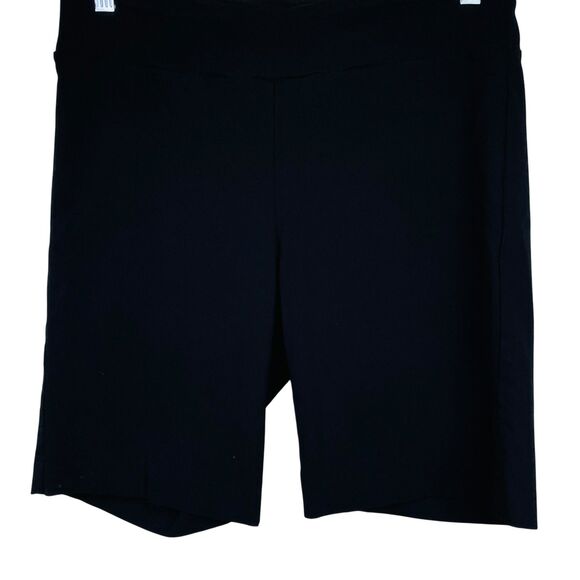 J McLaughlin Shorts Womens 12 Black Stretch Pull On Bermuda Pocket Casual Summer - Picture 3 of 9